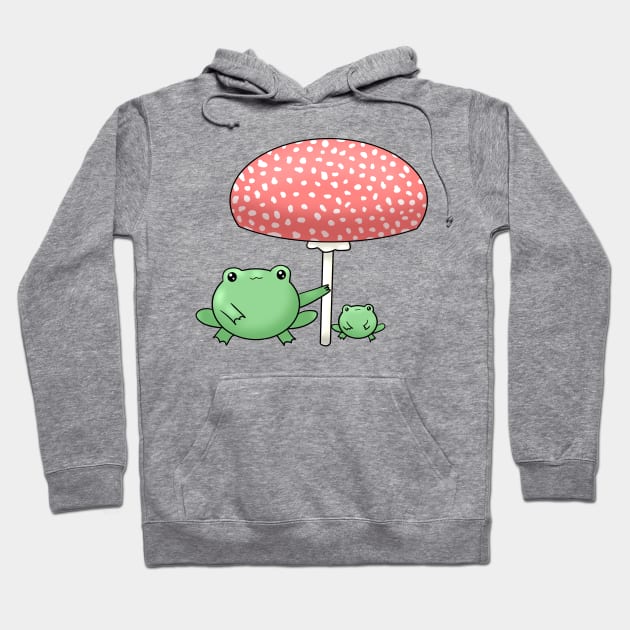 Cute Frogs Under A Mushroom Hoodie by TheQueerPotato